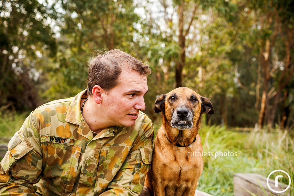 soldier with his dog